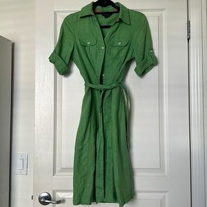 Green tie waist dress, size 8R